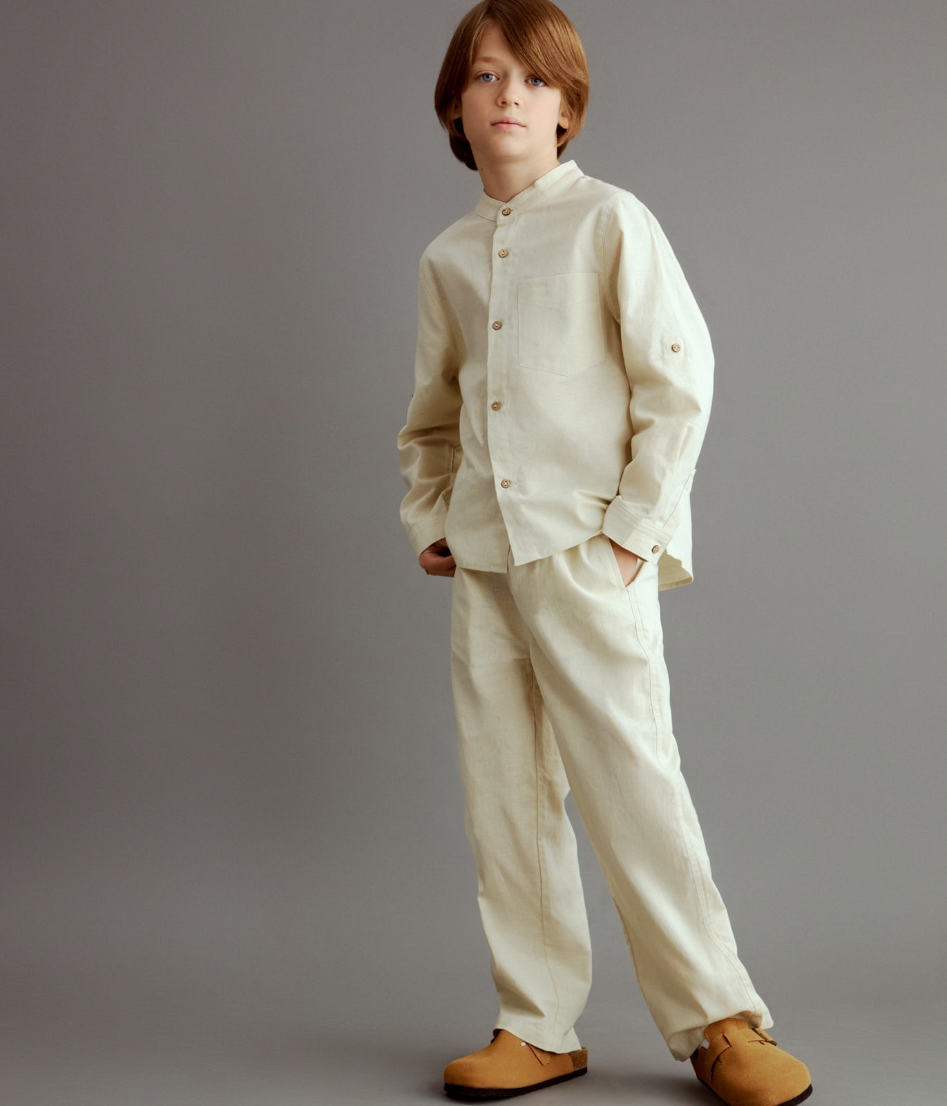 BOYS linen shirt/ Рубашка детская/SS24TKB025