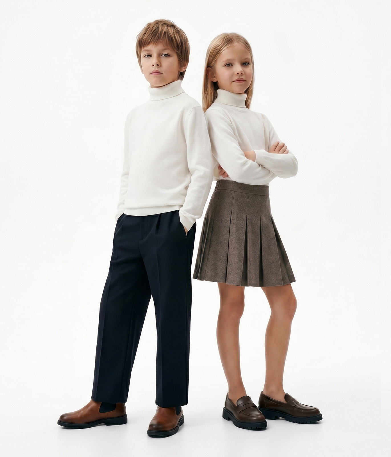 GIRLS roll neck knitted/Водолазка детская/AW24TKU046