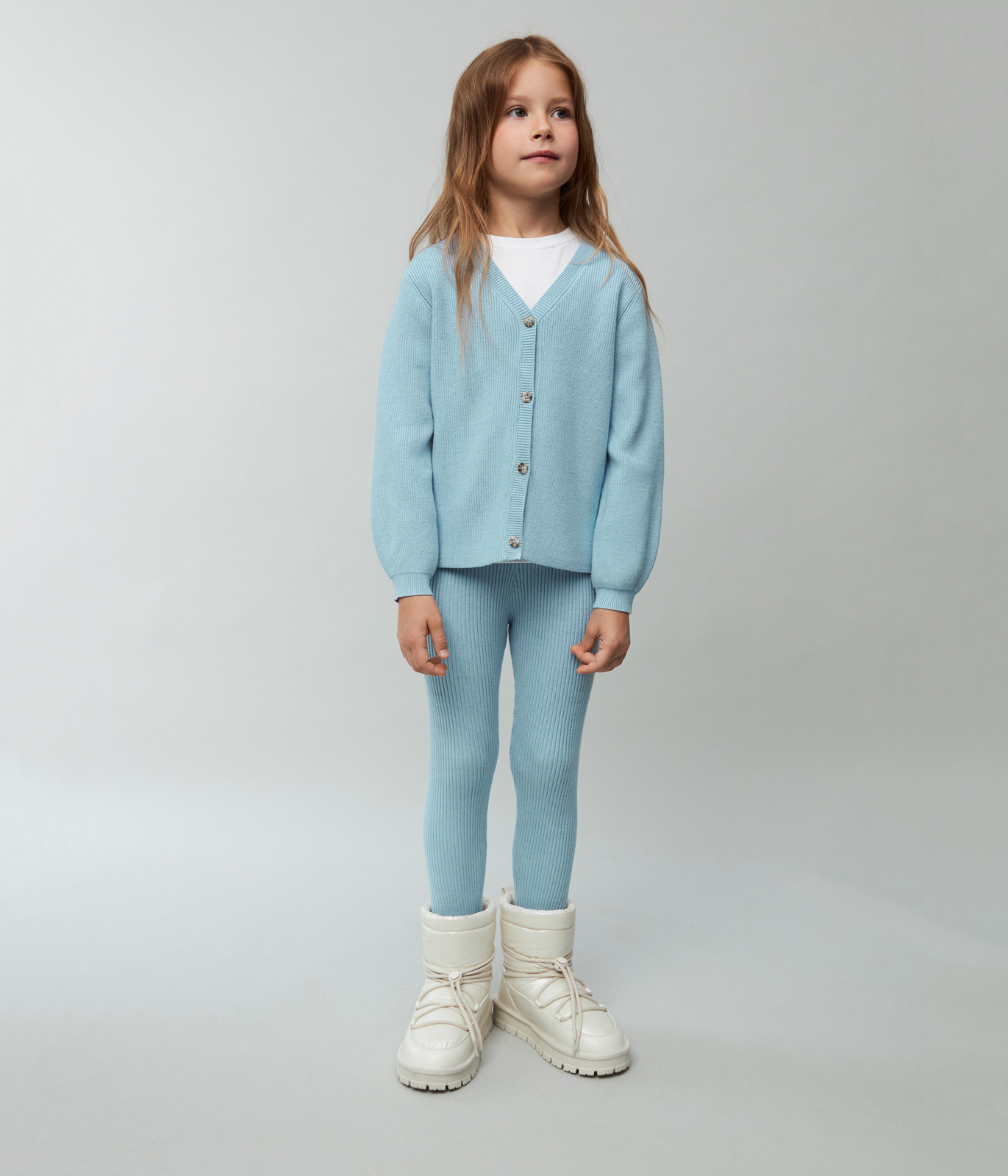 GIRLS set cardi and leggings knitted/Комплект кардиган+брюки детский/AW24TKG032
