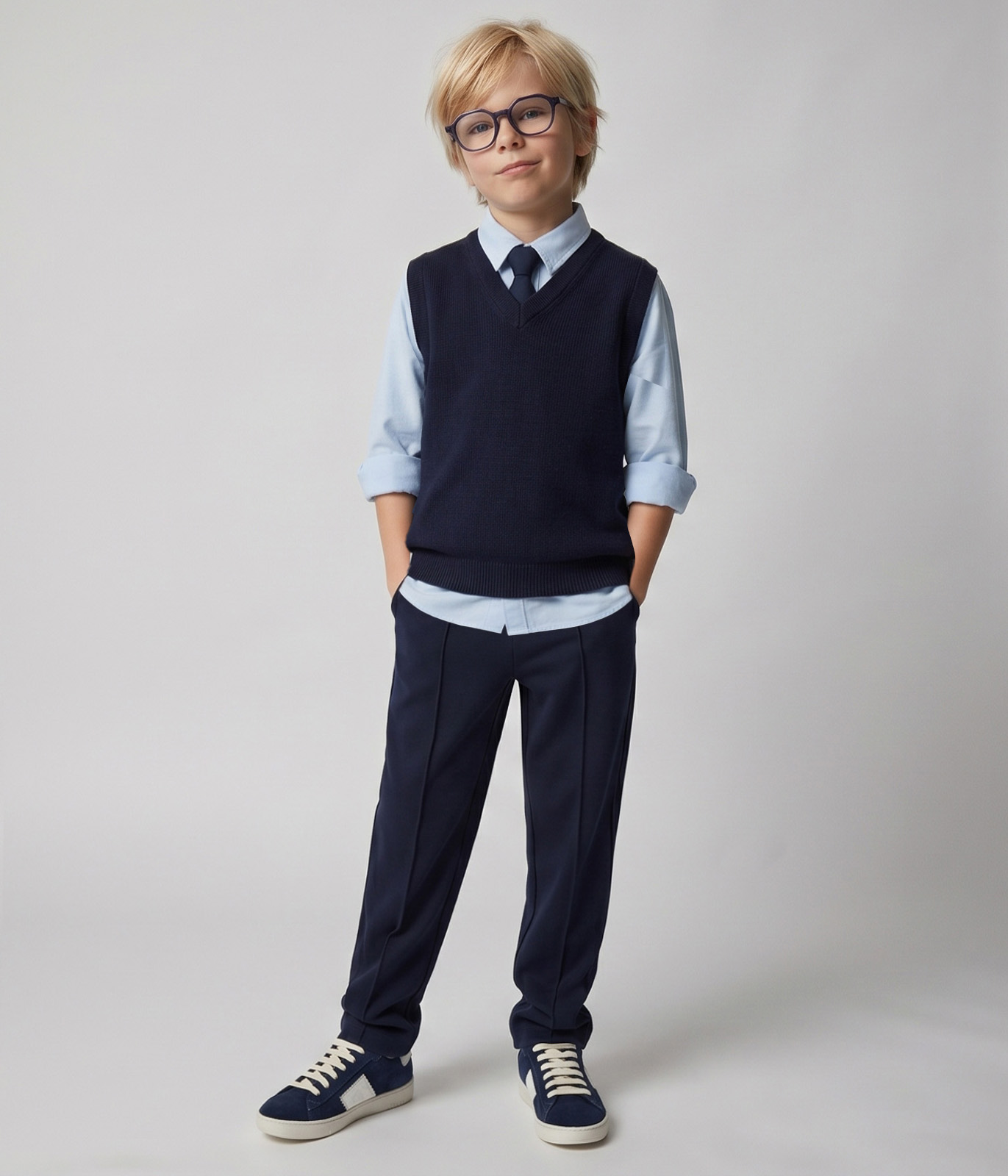 BOYS V-neck vest knitted/ Жилет детский/AW24TKB002
