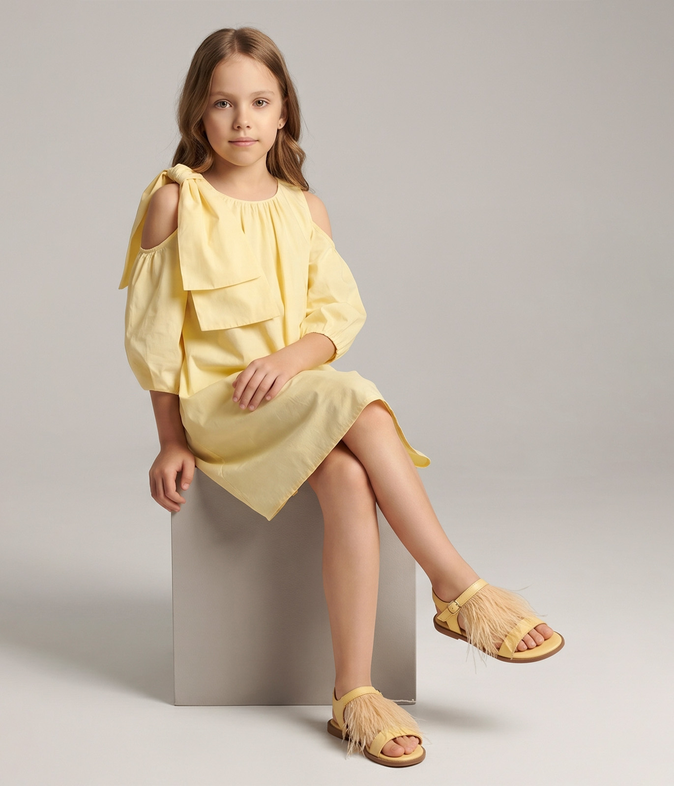 GIRLS poplin dress SS/Платье детское/SS24TKG094