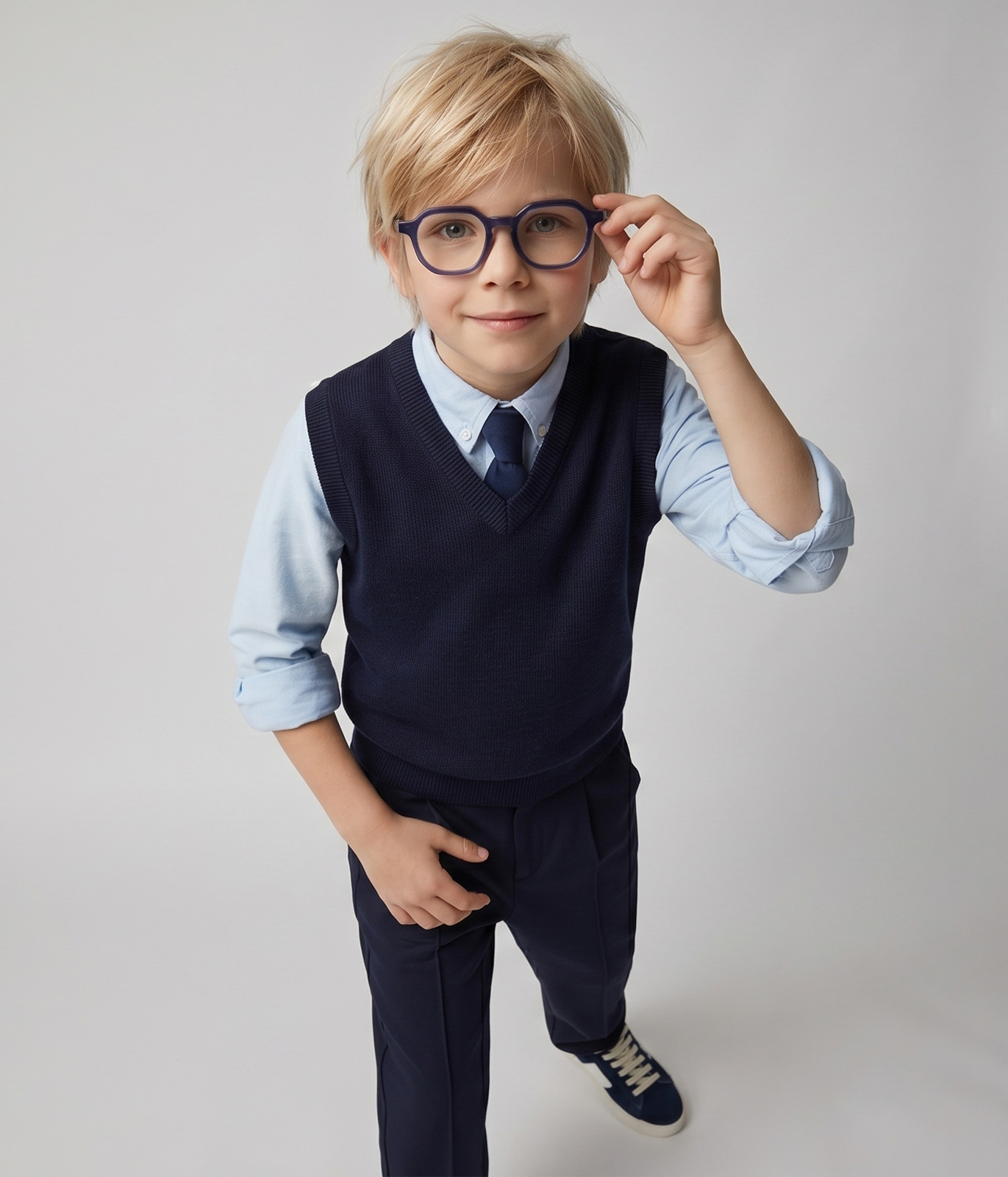 BOYS V-neck vest knitted/ Жилет детский/AW24TKB002