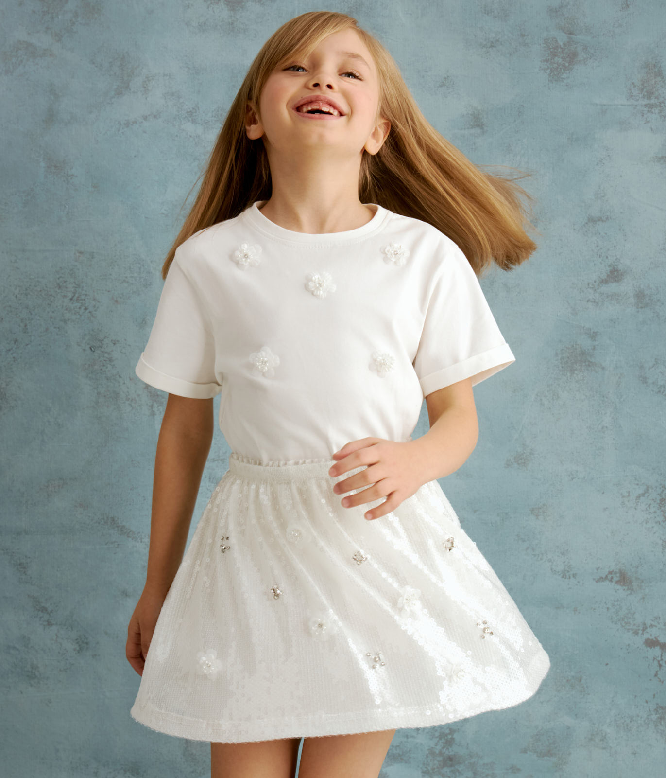 GIRLS Sequined skirt/Юбка для девочек/AW24TKG060