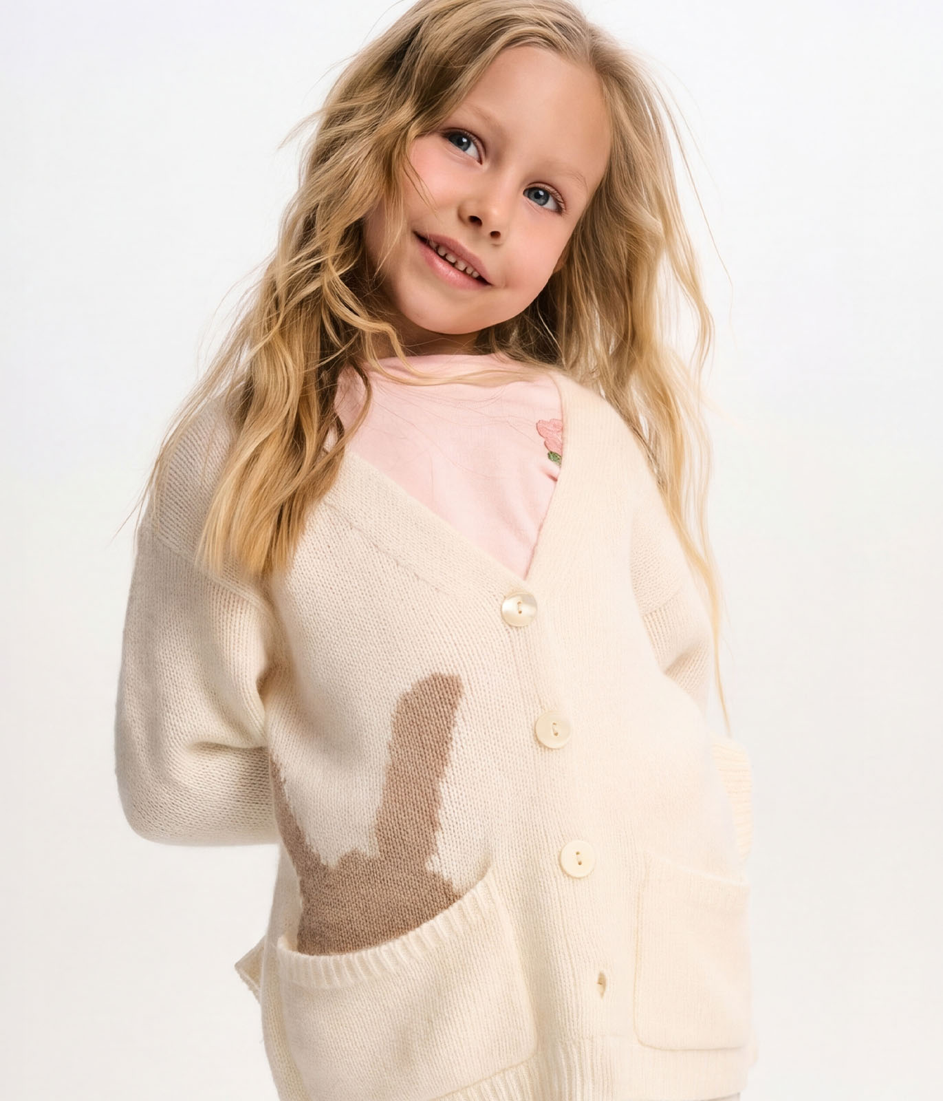 GIRLS Cardi knitted/Кардиган детский/AW23TKG044W