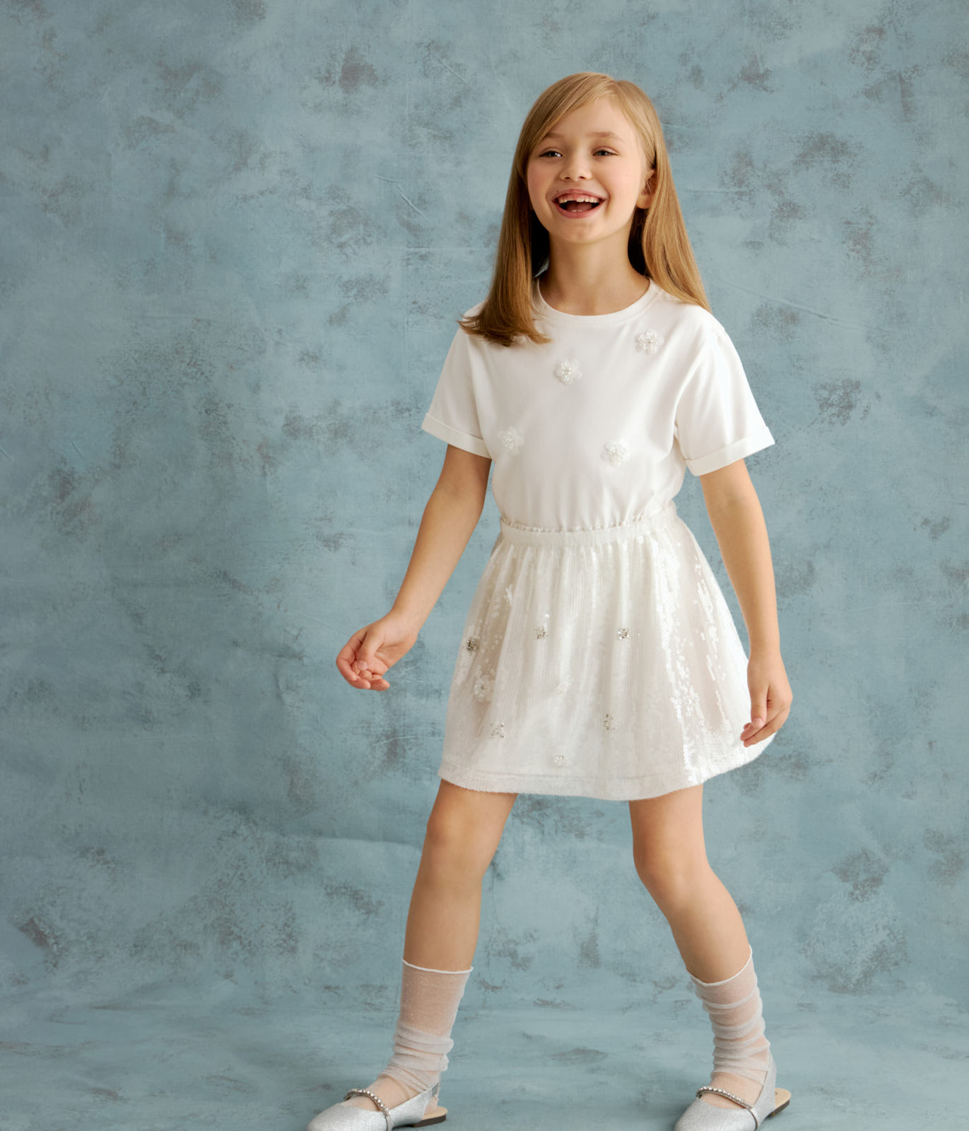 GIRLS Sequined skirt/Юбка для девочек/AW24TKG060