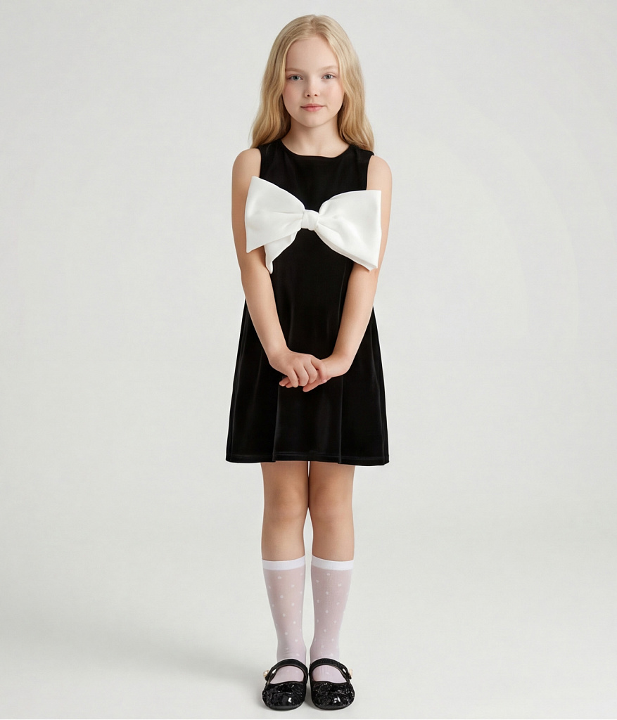 GIRLS bow dress/ Платье детское/AW23TKG055 черный