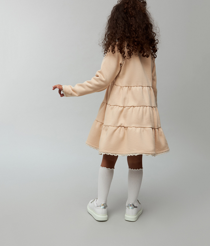 GIRLS dress LS/ Платье детское д/р/AW23TKG029 бежевый