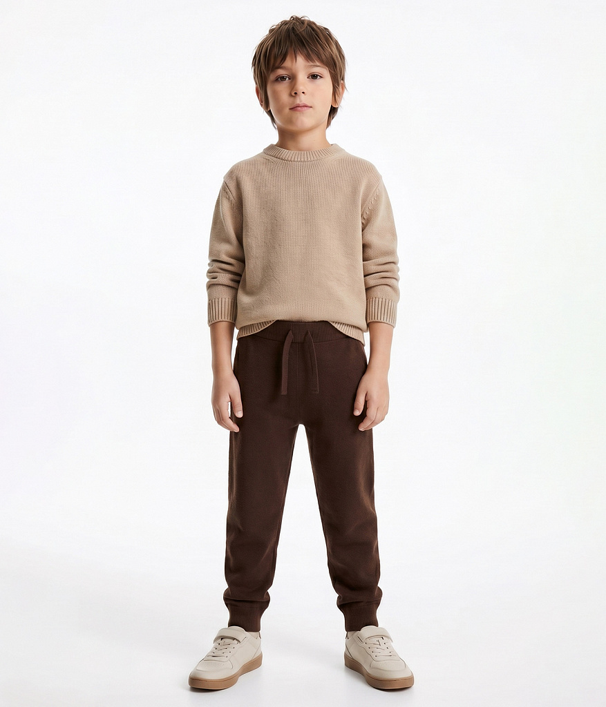 BOYS Joggers knitted/Брюки детские/AW23TKB040 коричневый