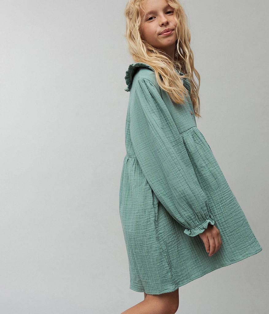 GIRLS dress/ Платье детское/AW23TKG030 изумруд