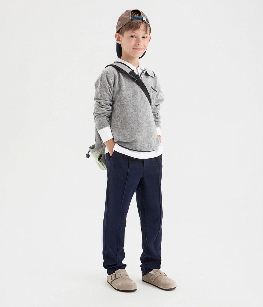 BOYS Jumper knitted/Джемпер детский/AW23TKB031 серый
