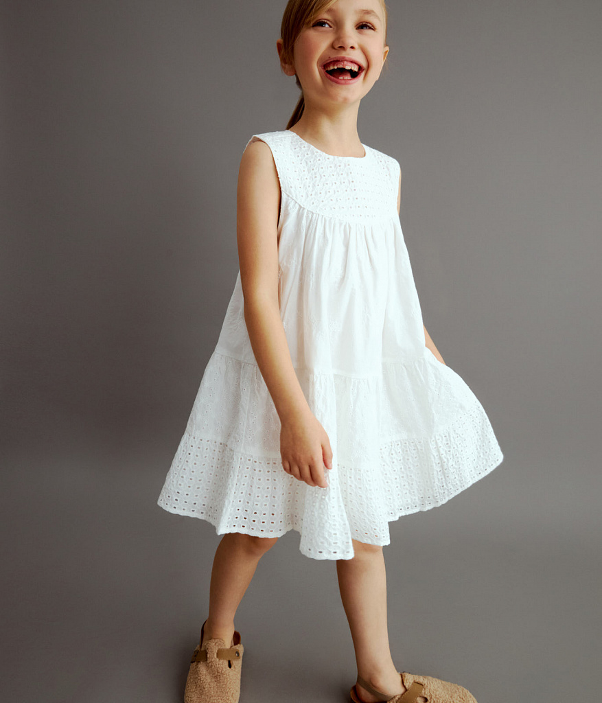 GIRLS Dress/ Платье детское/SS24TKG002 белый