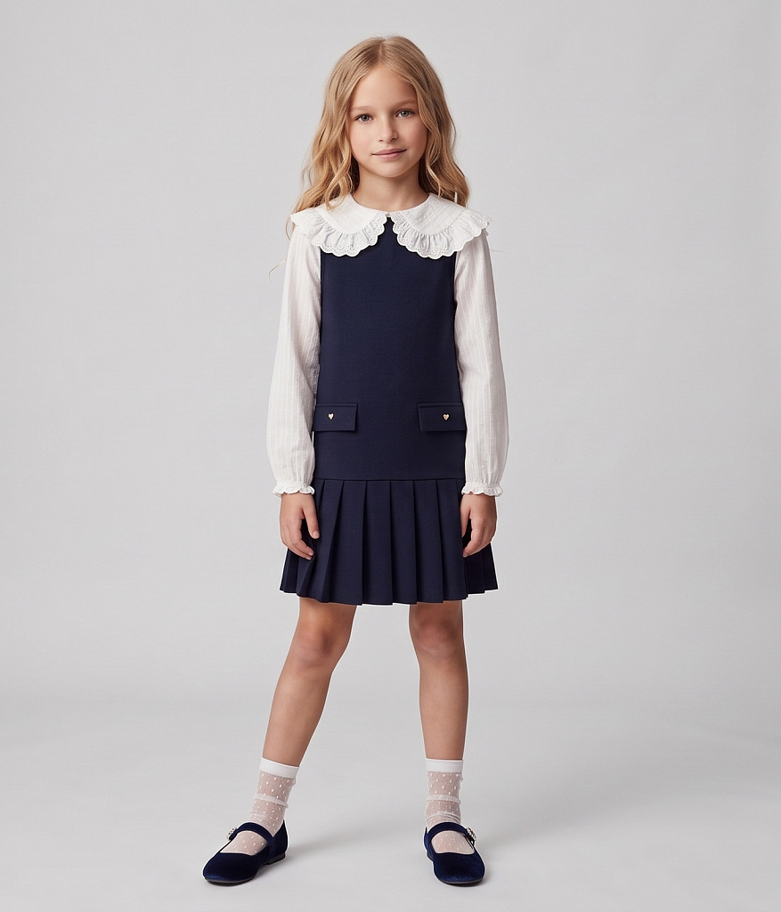 GIRLS Dress/Сарафан детский/AW25TKG014 синий