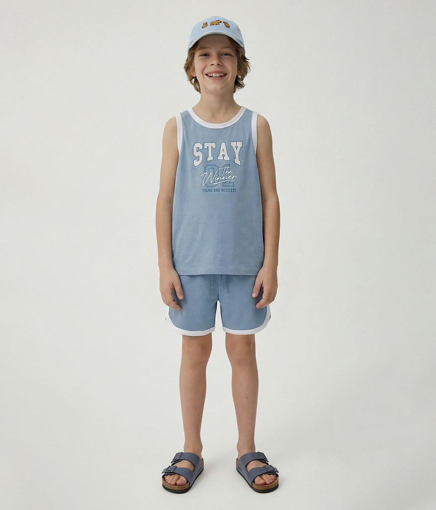 BOYS Set: t-shirt & shorts/Комплект: майка и шорты детские/SS26TKB015 голубой
