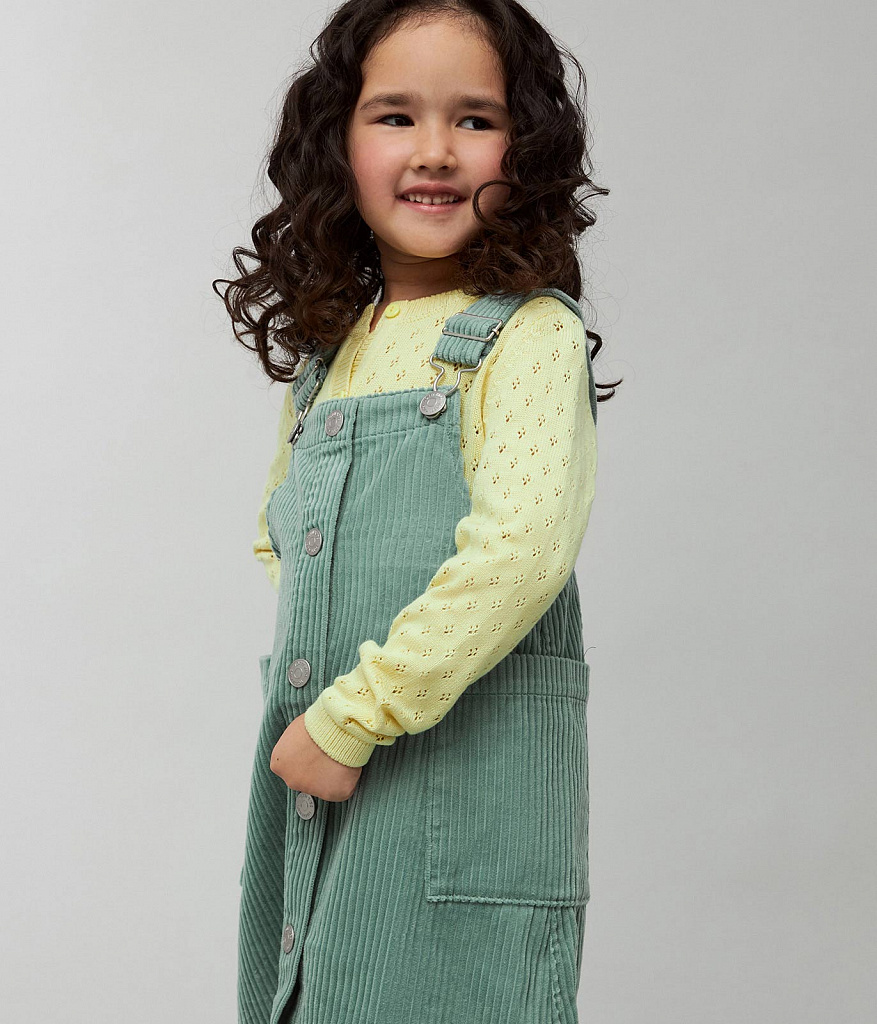 GIRLS pinny dress/ Сарафан детский/AW23TKG034 изумруд