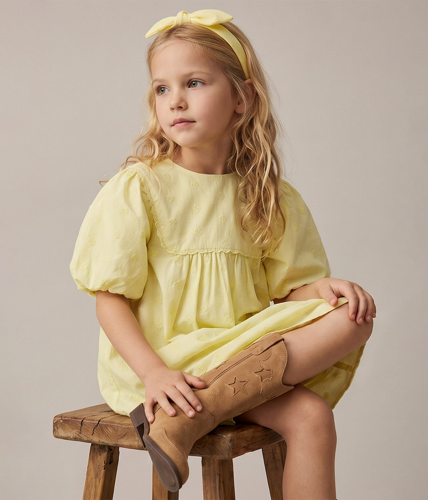 GIRLS Dress/ Платье детское/SS24TKG010 желтый