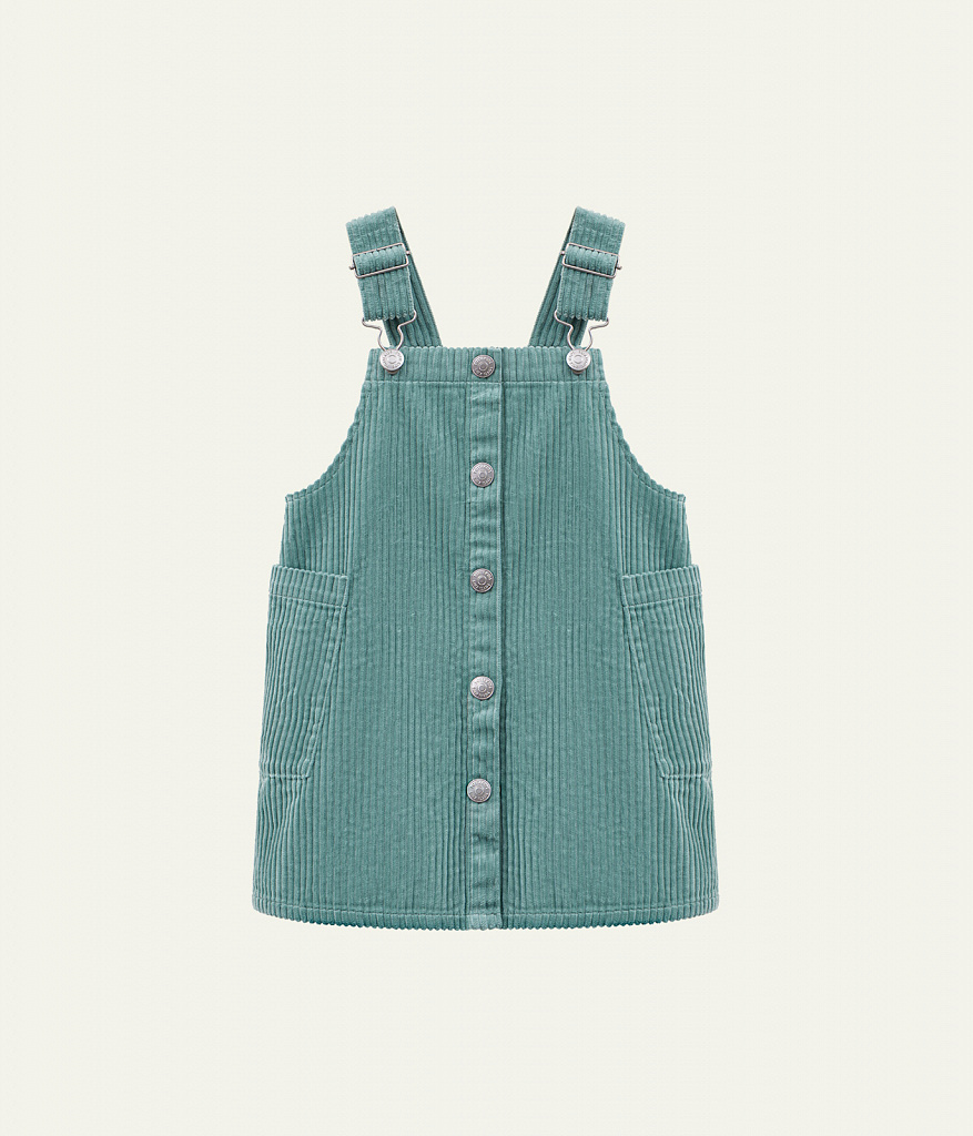 GIRLS pinny dress/ Сарафан детский/AW23TKG034 изумруд