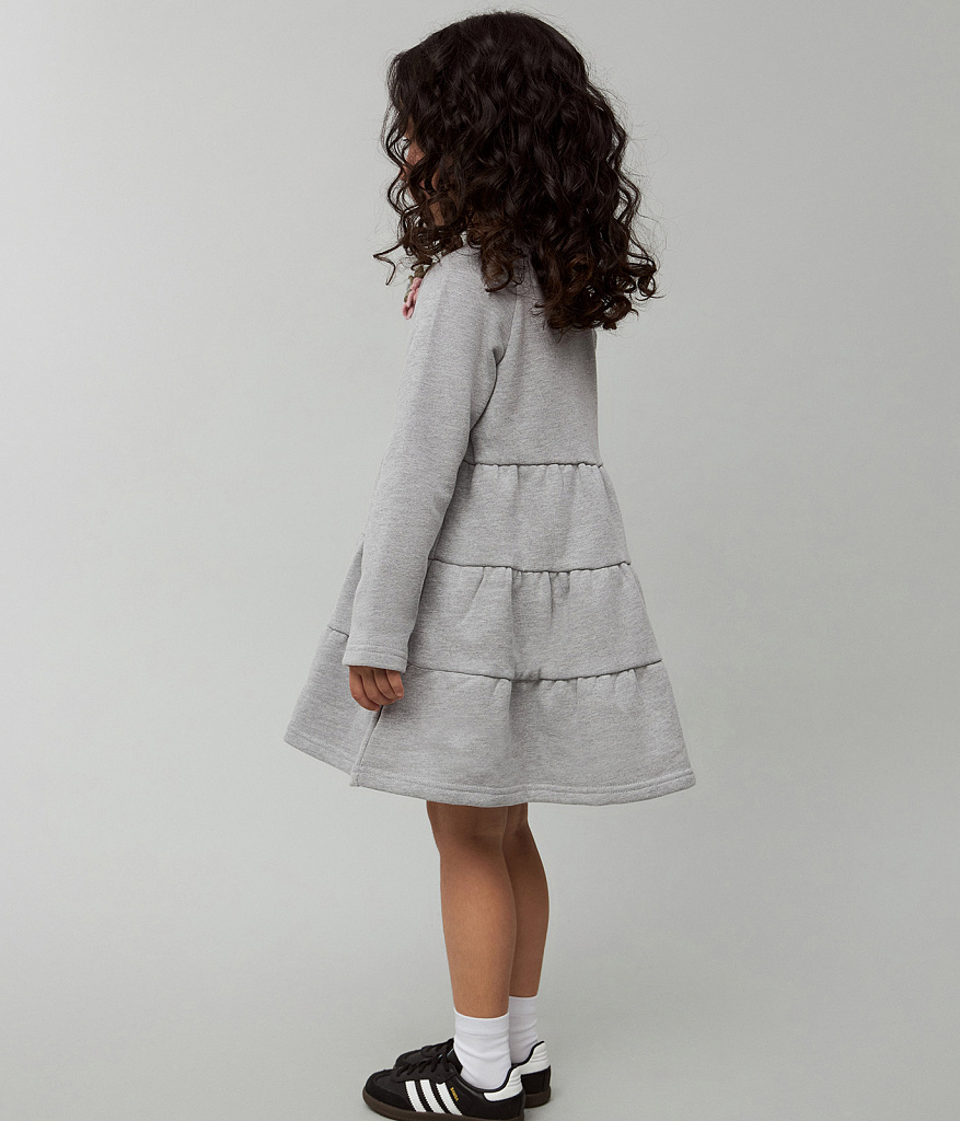 GIRLS dress LS/ Платье детское д/р/AW23TKG028 серый