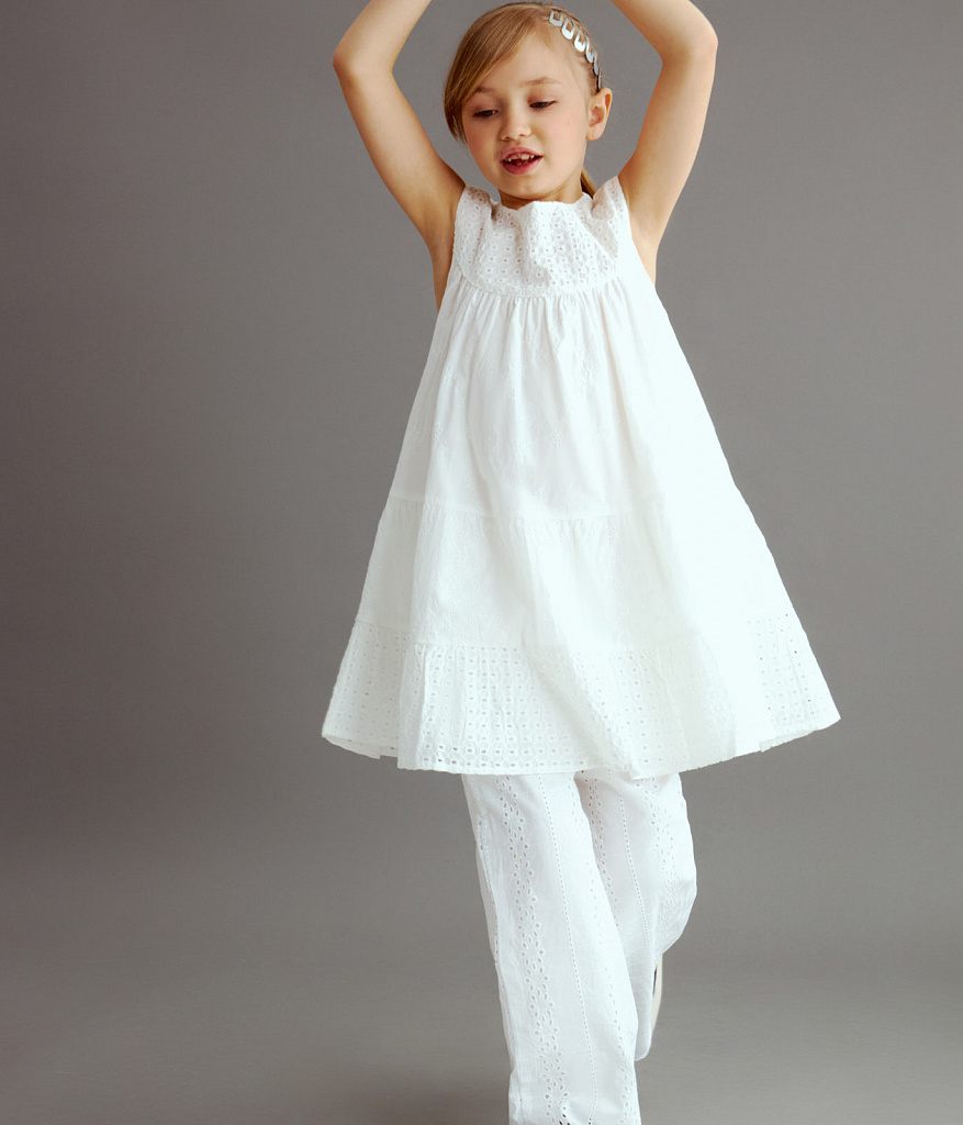 GIRLS Dress/ Платье детское/SS24TKG002 белый