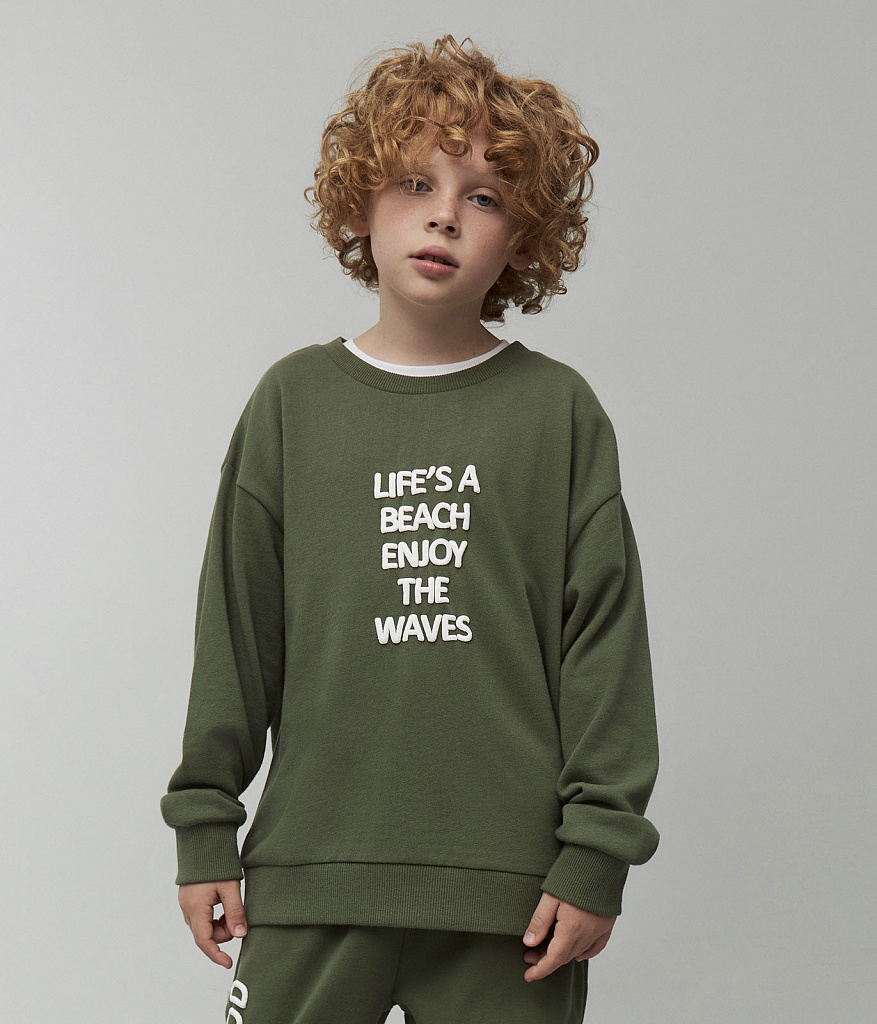 BOYS Jumper sweat/ Джемпер детский/SS24TKB021 оливковый