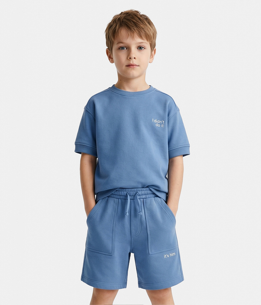 BOYS Set Shorts and Tee SS/ К-т джемпер и шорты  детский /SS24TKB041 синий