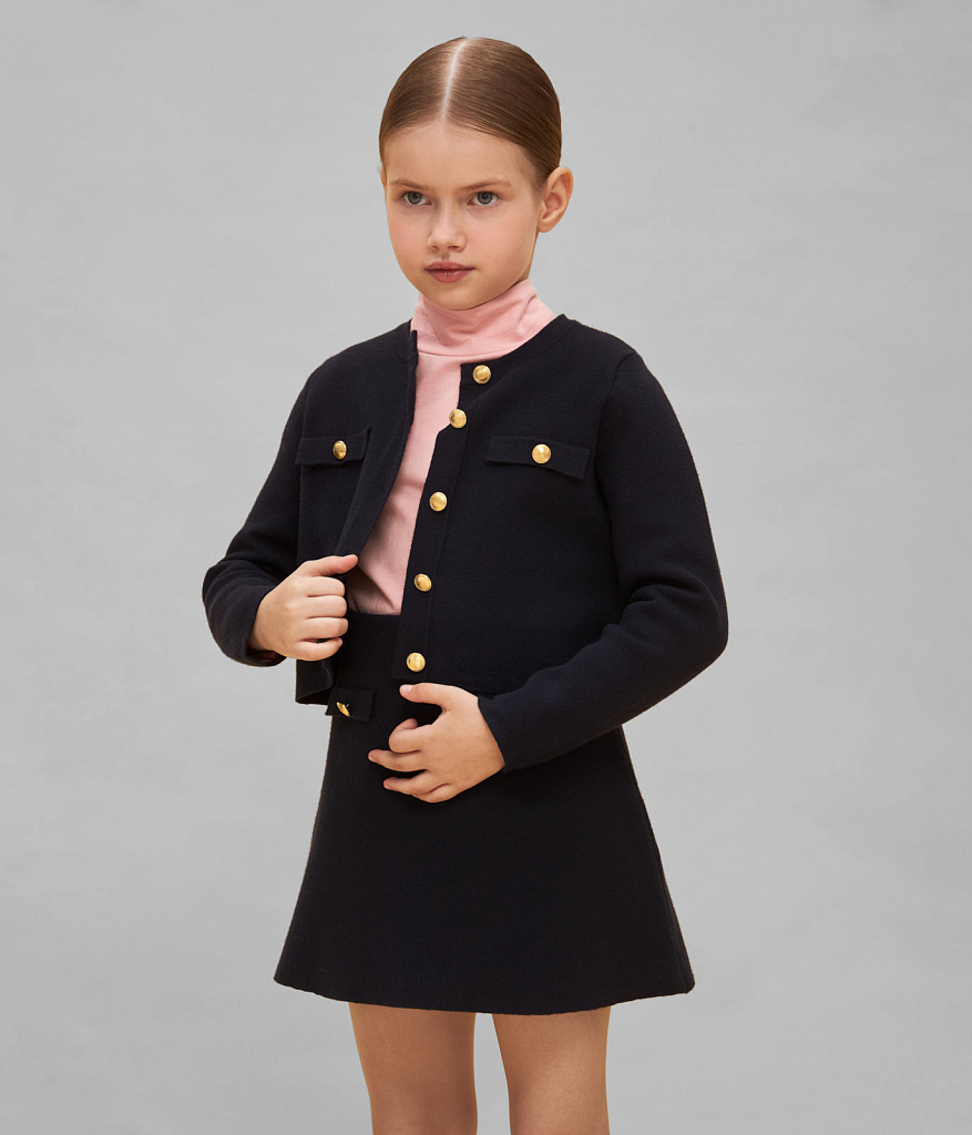 GIRLS skirt knitted/Юбка детская/AW24TKG010 синий