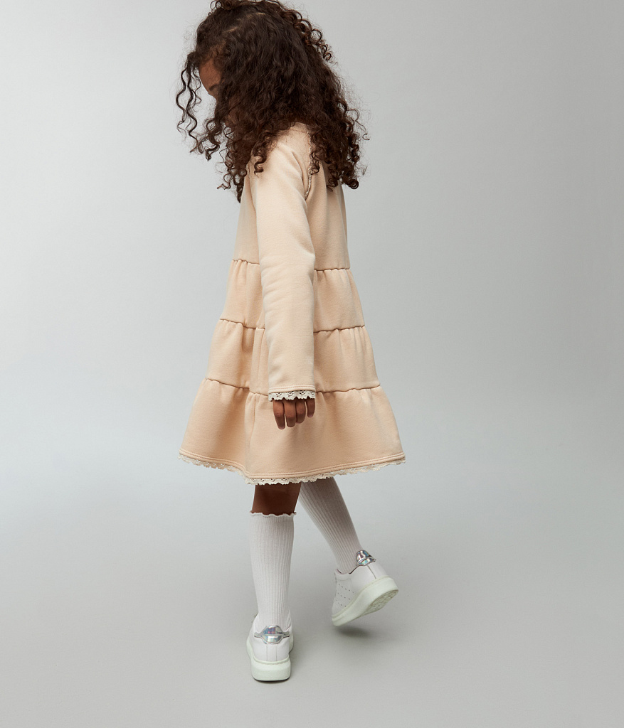 GIRLS dress LS/ Платье детское д/р/AW23TKG029 бежевый