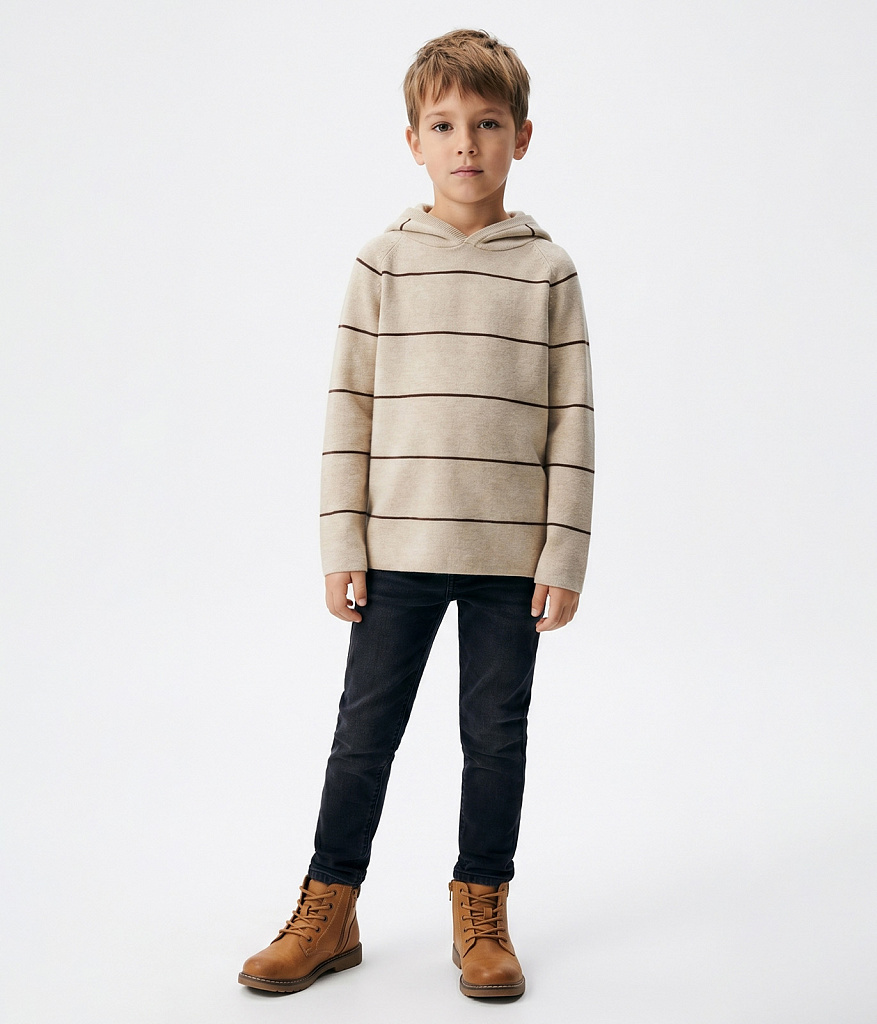 BOYS Jumper knitted/Джемпер детский/AW23TKB041 бежевый