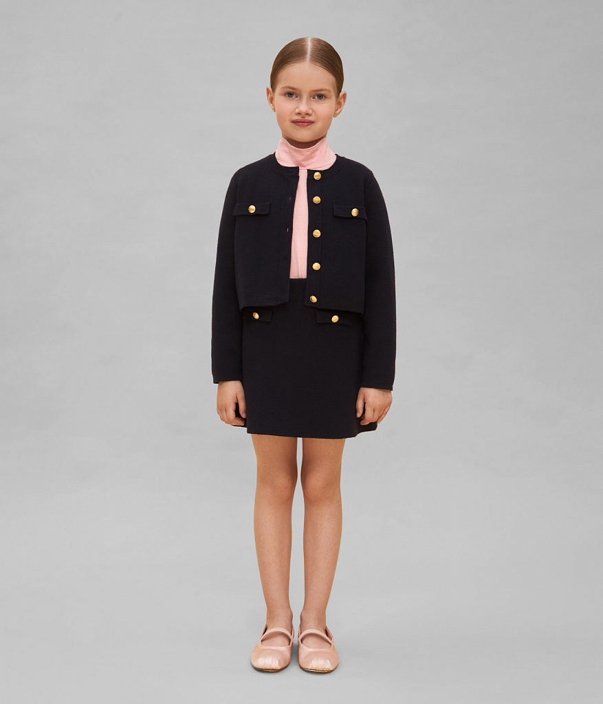 GIRLS skirt knitted/Юбка детская/AW24TKG010 синий