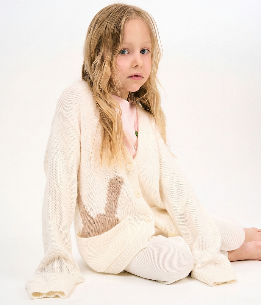 GIRLS Cardi knitted/Кардиган детский/AW23TKG044W белый