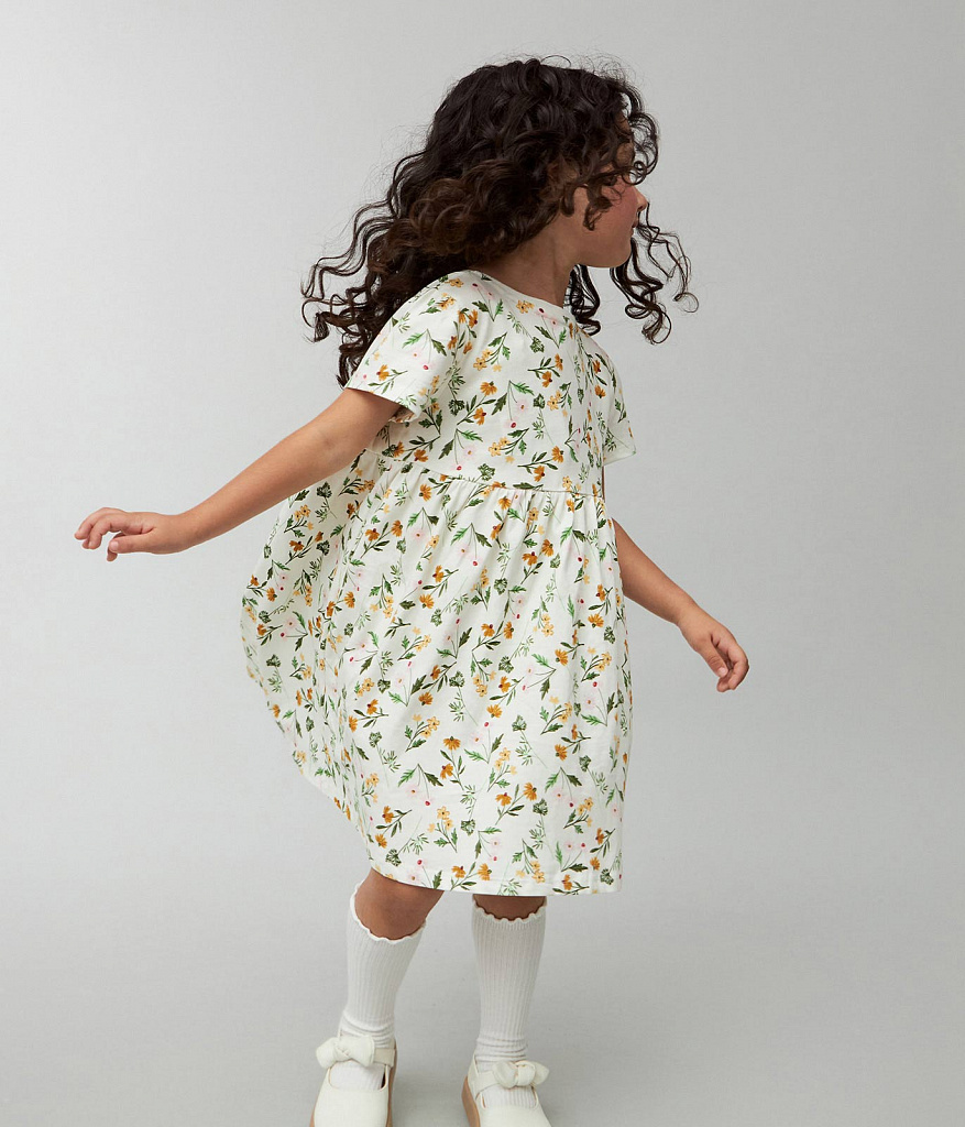 GIRLS dress jersey/Платье детское/SS24TKG012 молочный