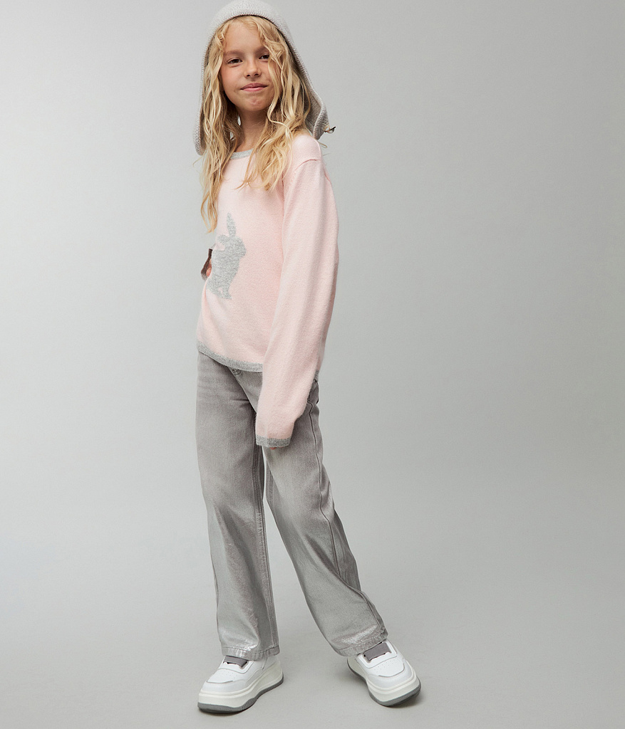 GIRLS Jumper knitted/Джемпер детский/AW23TKG043 розовый