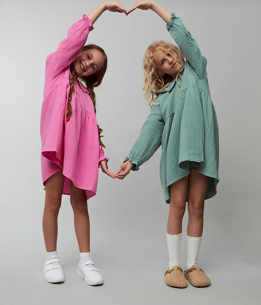 GIRLS dress/ Платье детское/AW23TKG030 изумруд