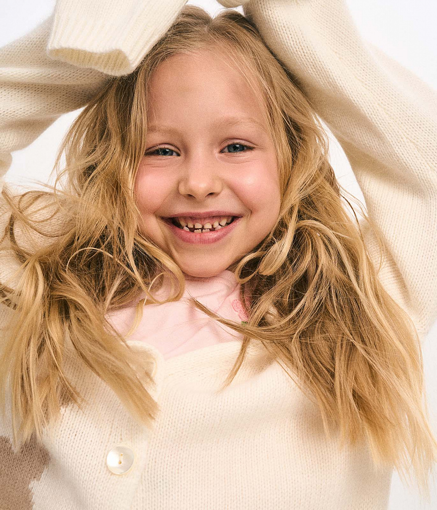 GIRLS Cardi knitted/Кардиган детский/AW23TKG044W белый