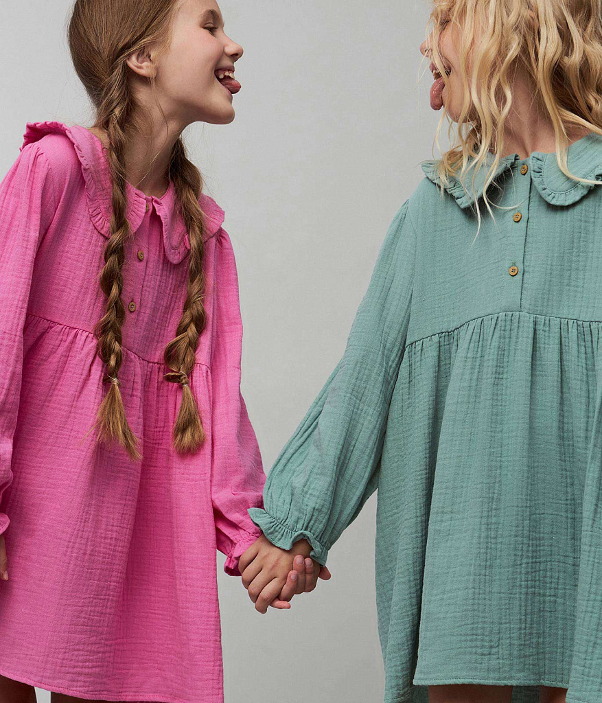 GIRLS dress/ Платье детское/AW23TKG030 изумруд