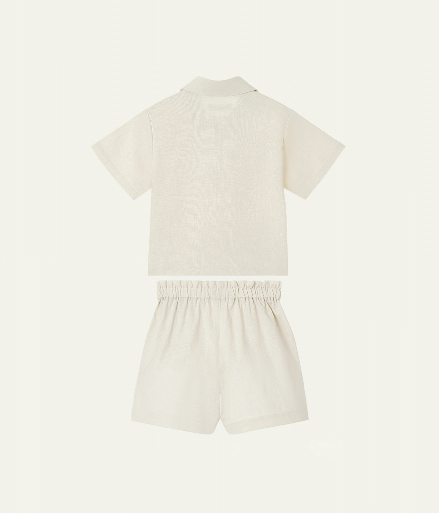 GIRLS set shorts and shirt/ Комплект детский шорты и рубашка/SS24TKG051 молочный