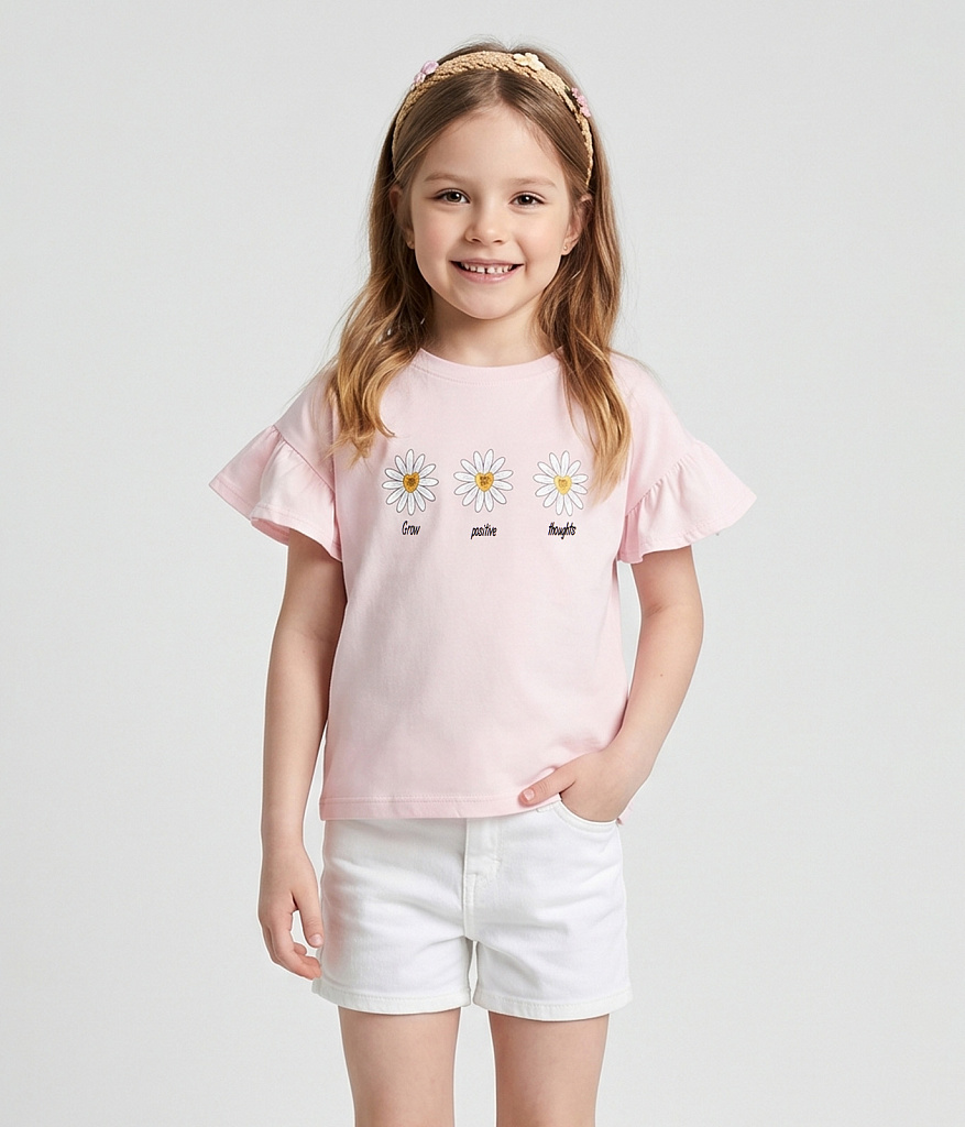 GIRLS Сhamomile tee SS/ Футболка детская к/р/SS24TKG088 розовый