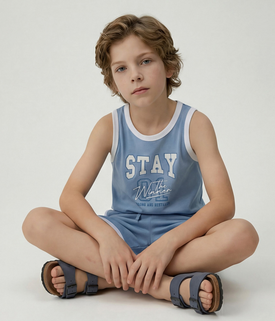 BOYS Set: t-shirt & shorts/Комплект: майка и шорты детские/SS26TKB015 голубой