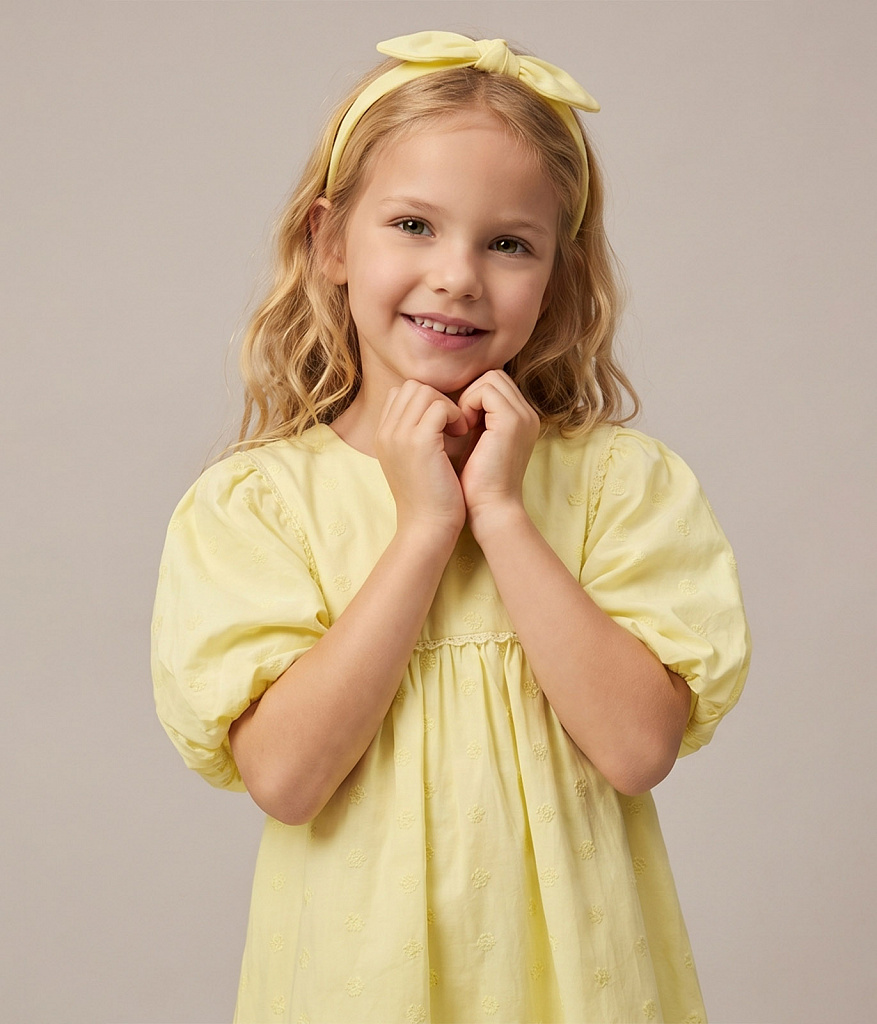 GIRLS Dress/ Платье детское/SS24TKG010 желтый