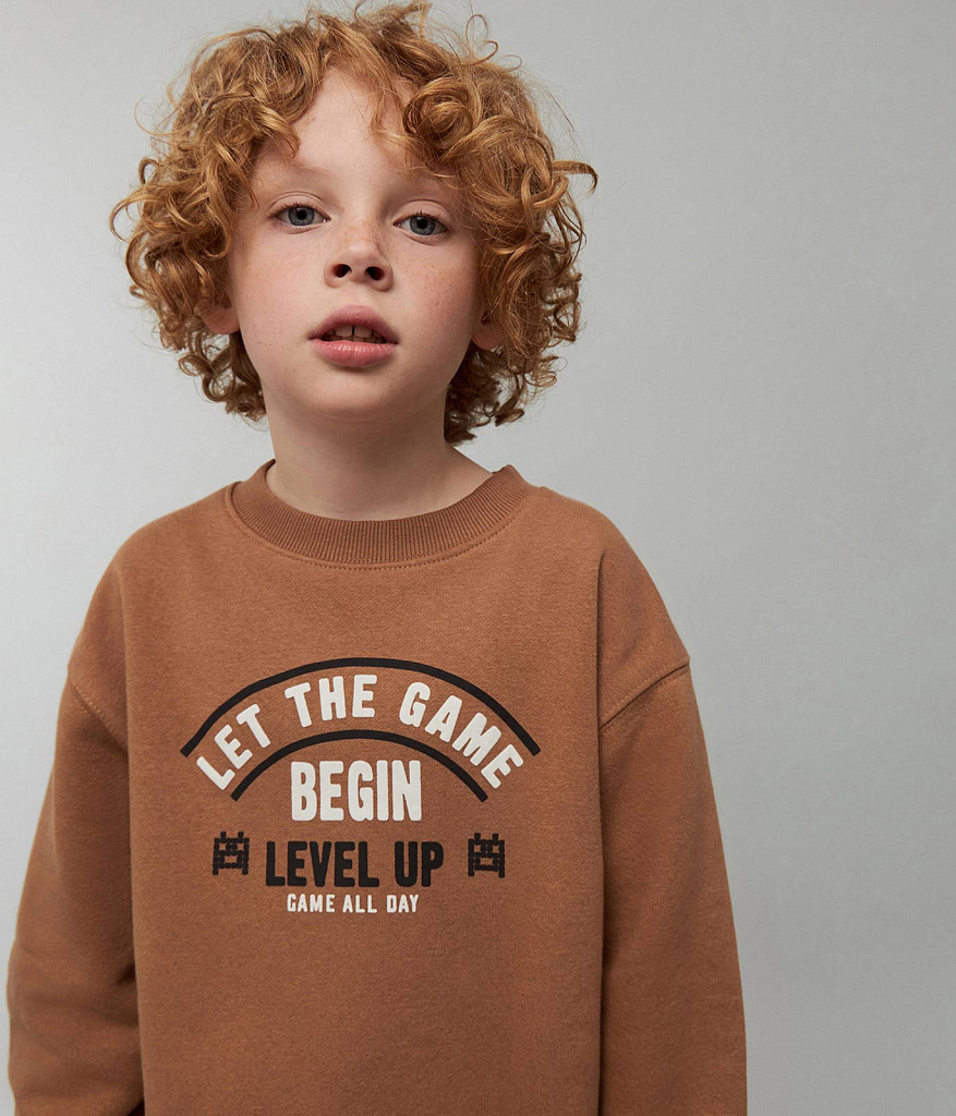 BOYS Jumper sweat/Джемпер детский/AW23TKB038 коричневый