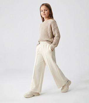 GIRLS Wide legs trousers sweat/ Брюки детские/SS24TKG032