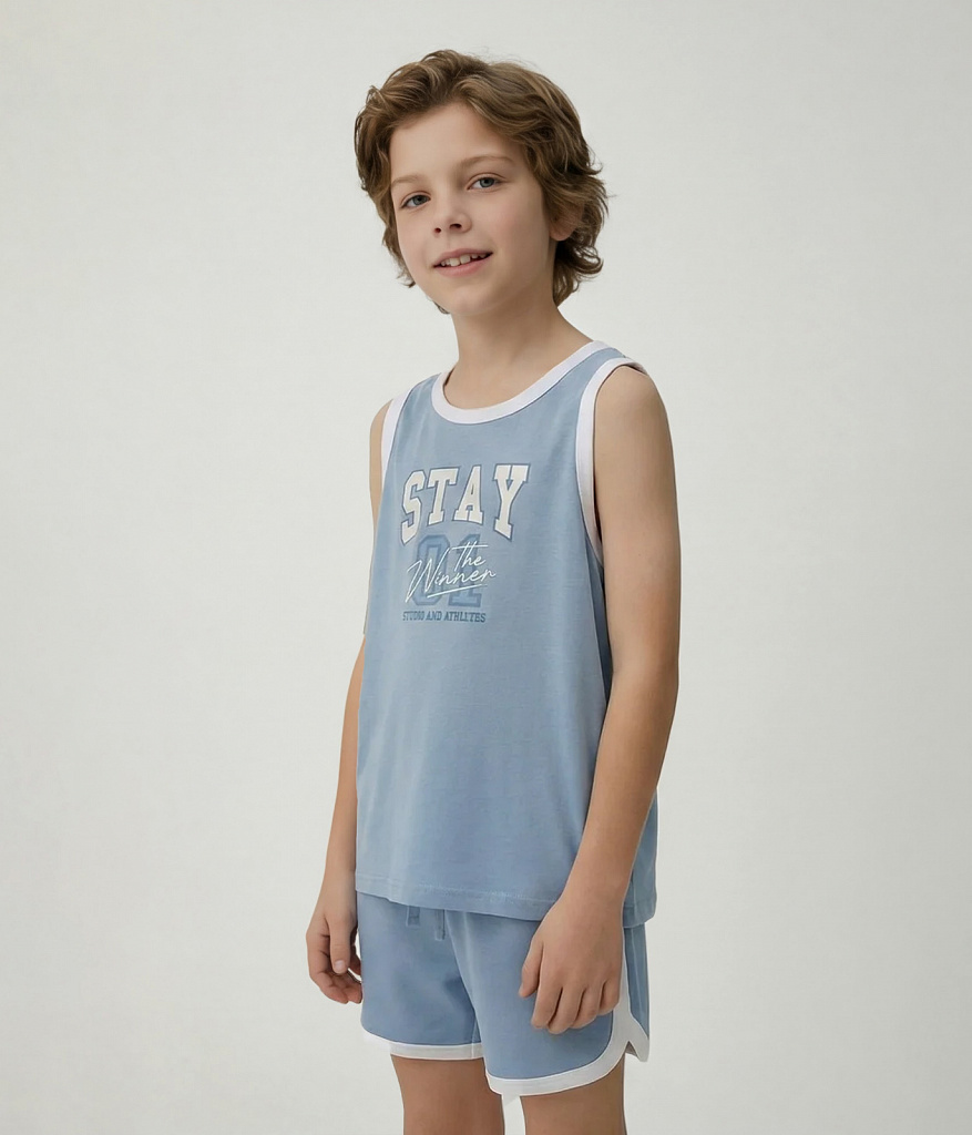 BOYS Set: t-shirt & shorts/Комплект: майка и шорты детские/SS26TKB015 голубой