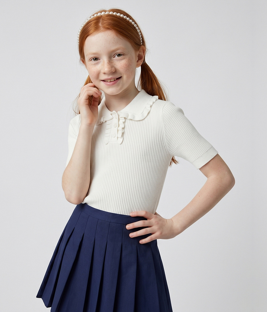 Джемпер-поло детский/SS26TKG026 белый