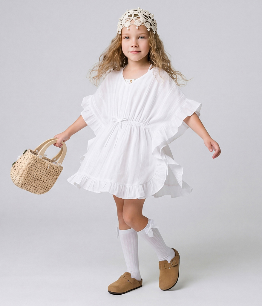 GIRLS Dress/Платье детское/SS26TKG060 белый
