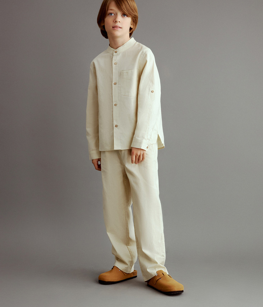 BOYS linen shirt/ Рубашка детская/SS24TKB025 молочный