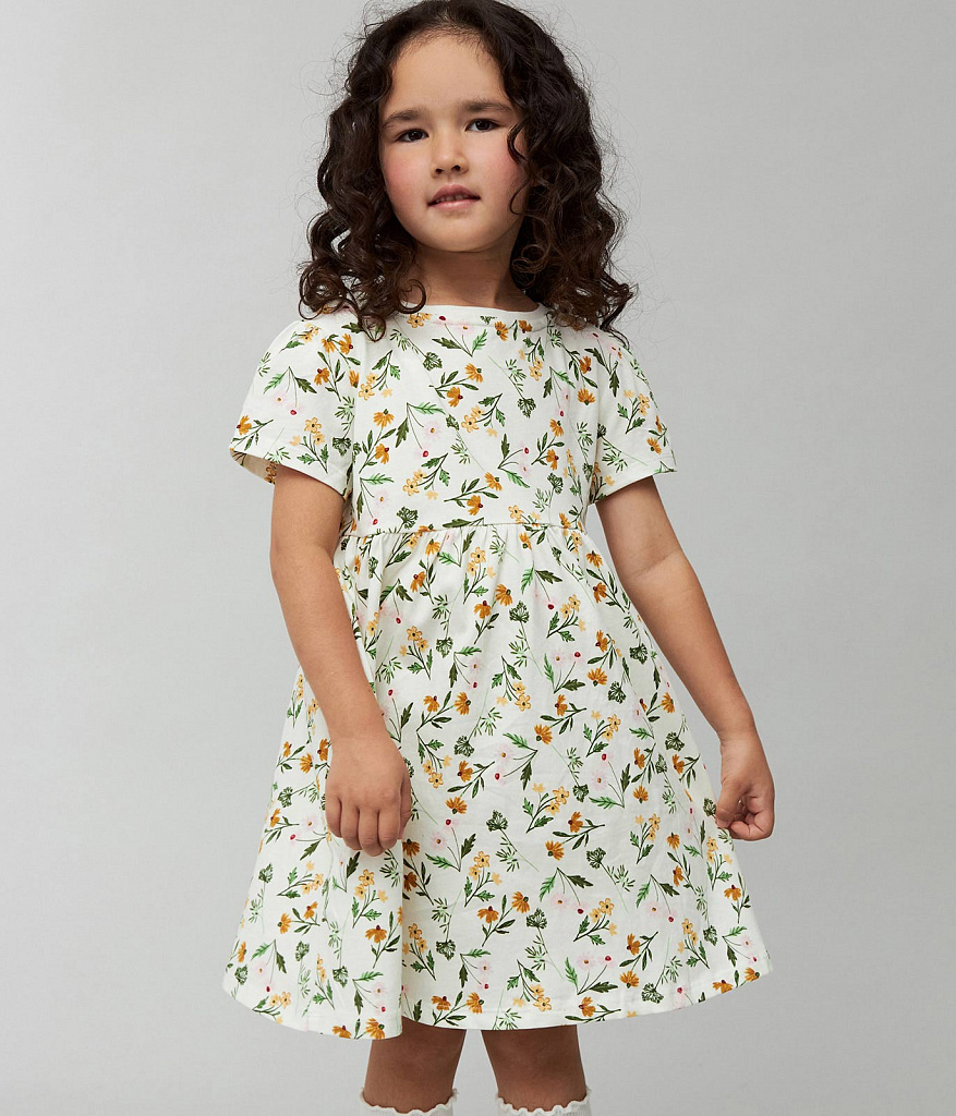 GIRLS dress jersey/Платье детское/SS24TKG012 молочный