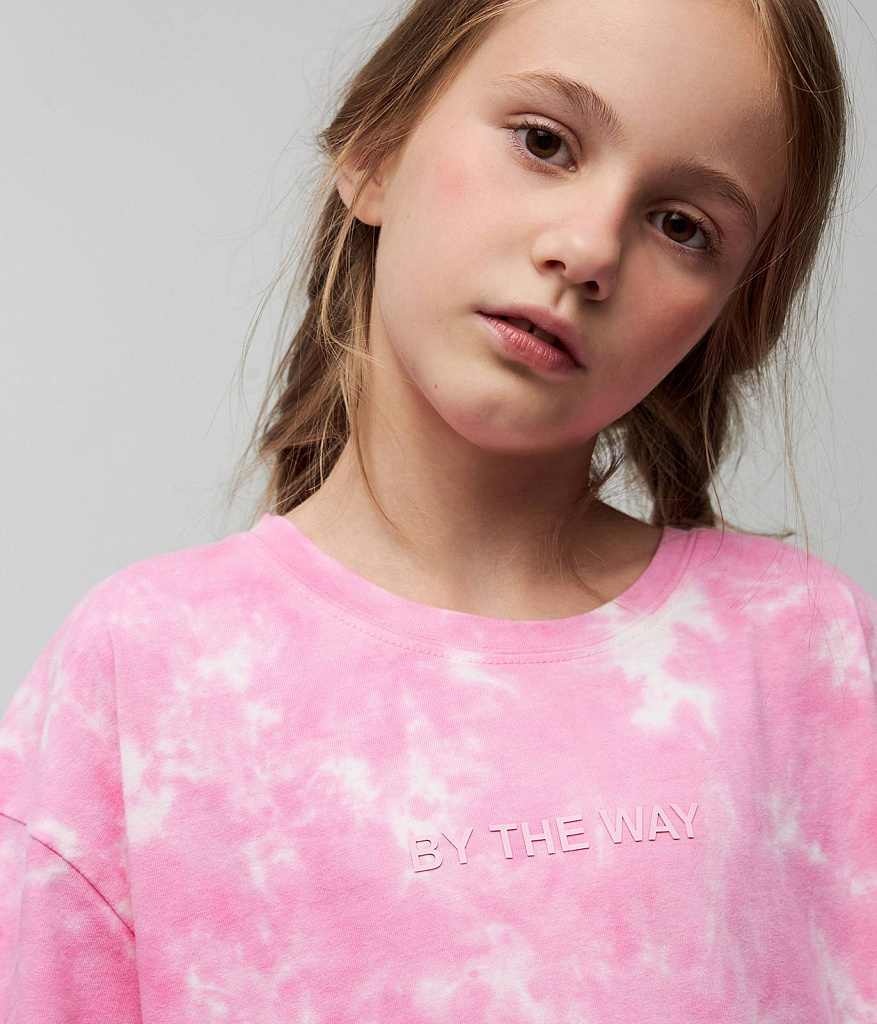 GIRLS Jumper tie dye/ Джемпер детский/SS24TKG061 розовый