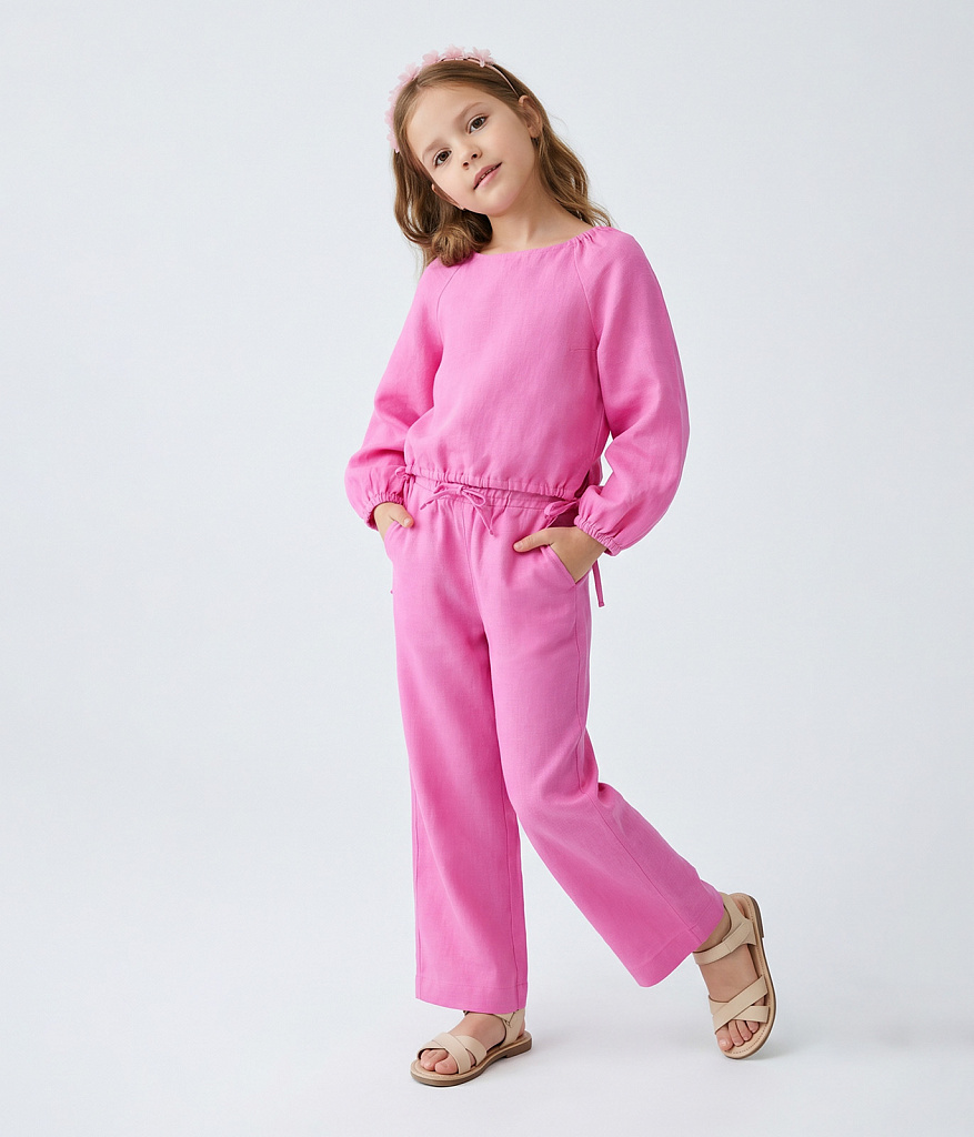 GIRLS Blouse/Детская блузка /SS25TKG022 розовый