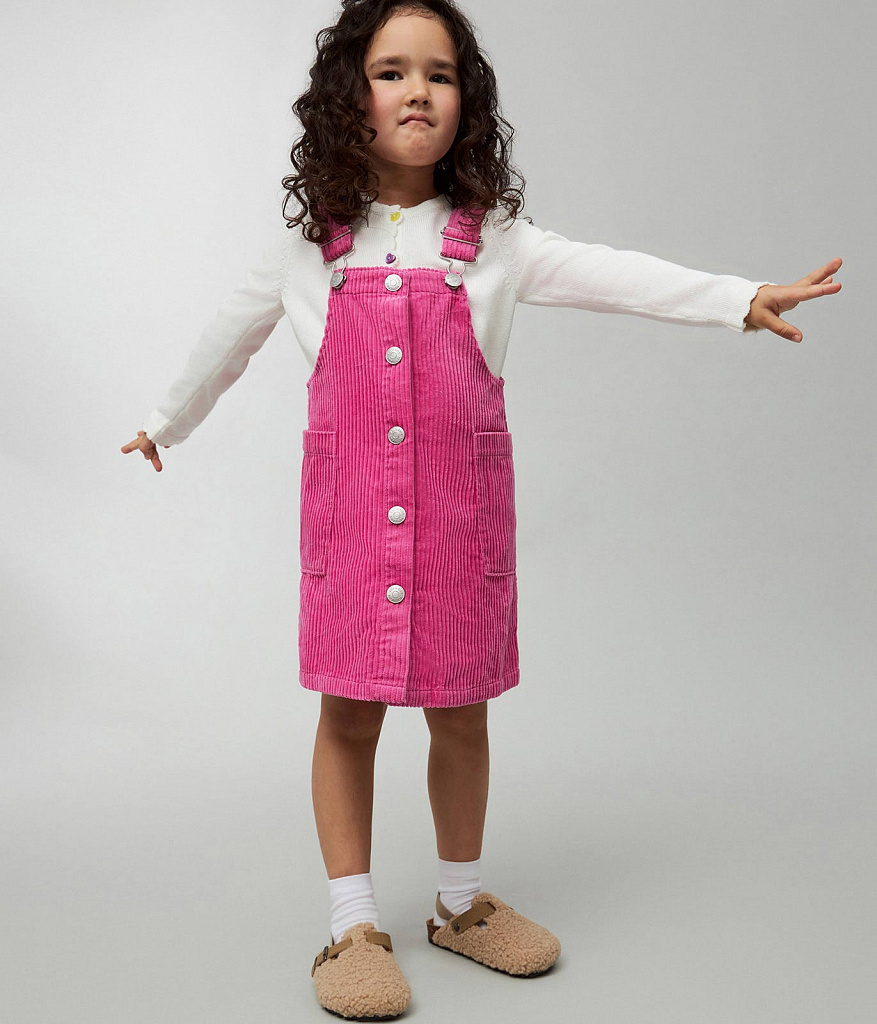 GIRLS pinny dress/ Сарафан детский/AW23TKG050 фуксия