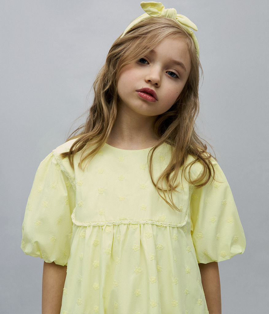 GIRLS Dress/ Платье детское/SS24TKG010 желтый