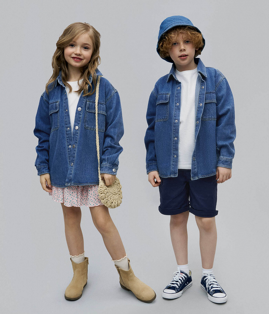 BOYS Shirt denim/ Рубашка детская/SS24TKB023 деним